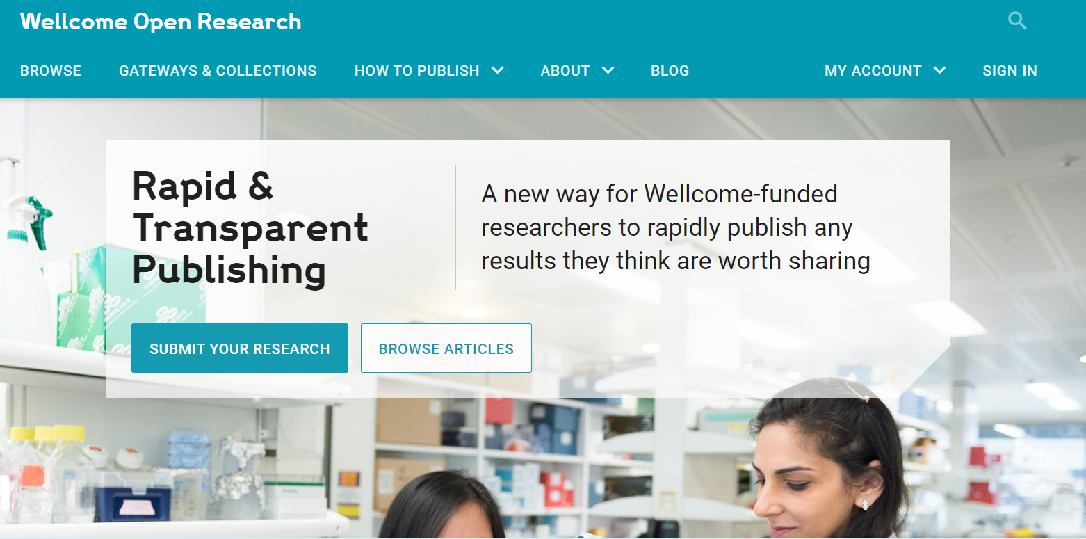 Wellcome Open Research website